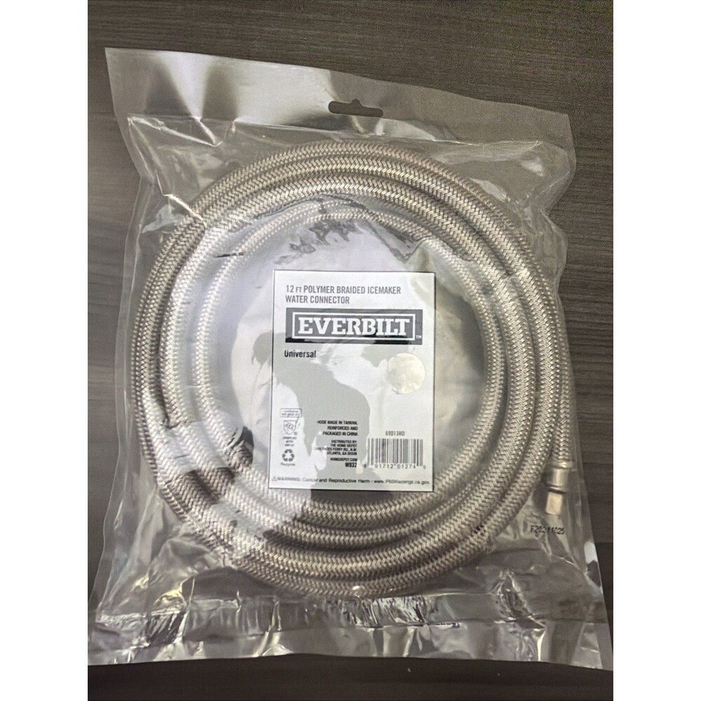 Everbilt 12ft Polymer Braided Icemaker Water Connector